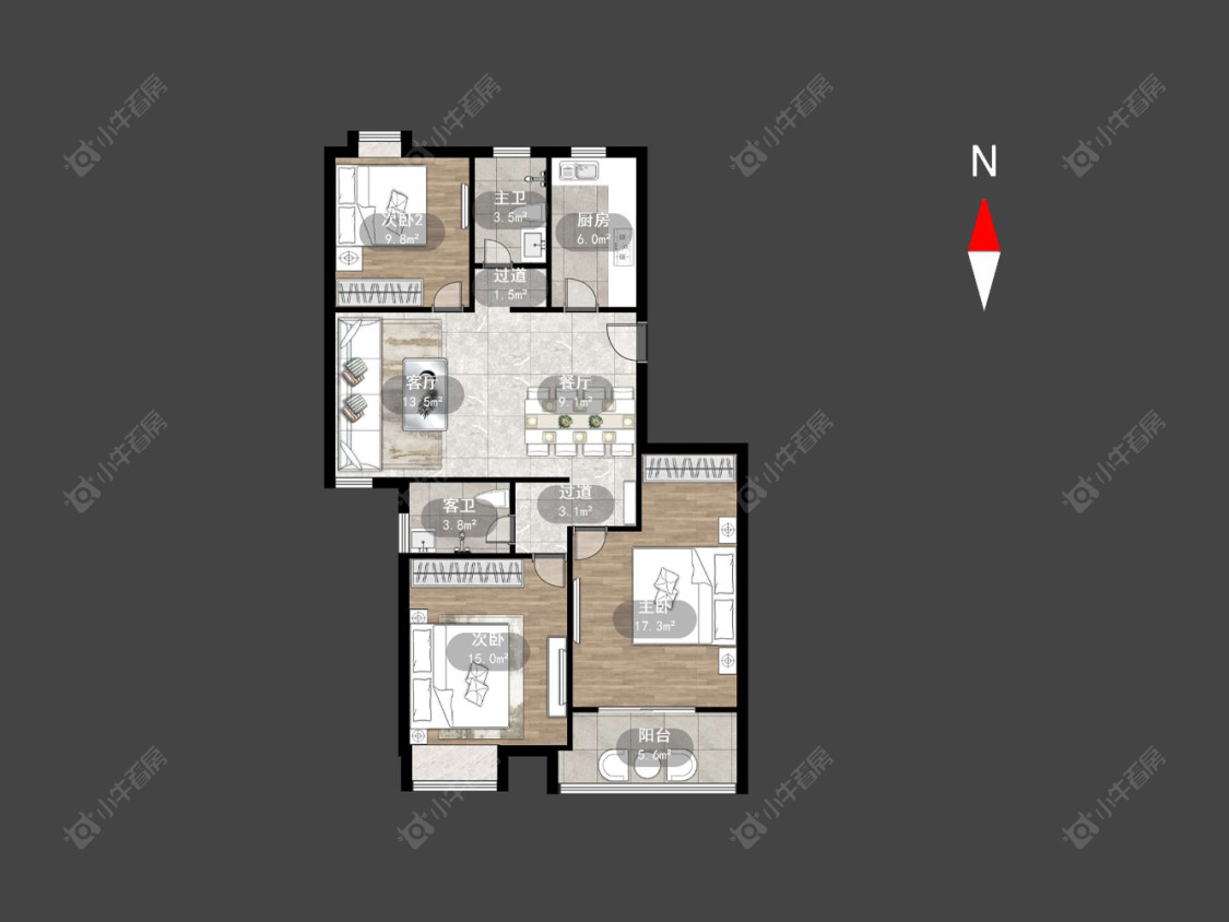常州米兰阳光在售二手房源户型图_小牛看房