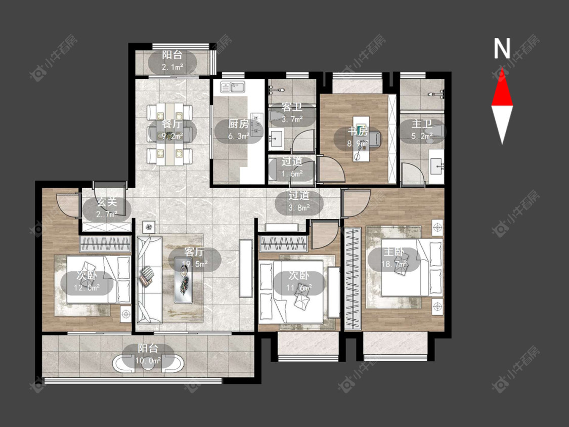 常州美的旭辉天赋在售二手房源户型图_小牛看房