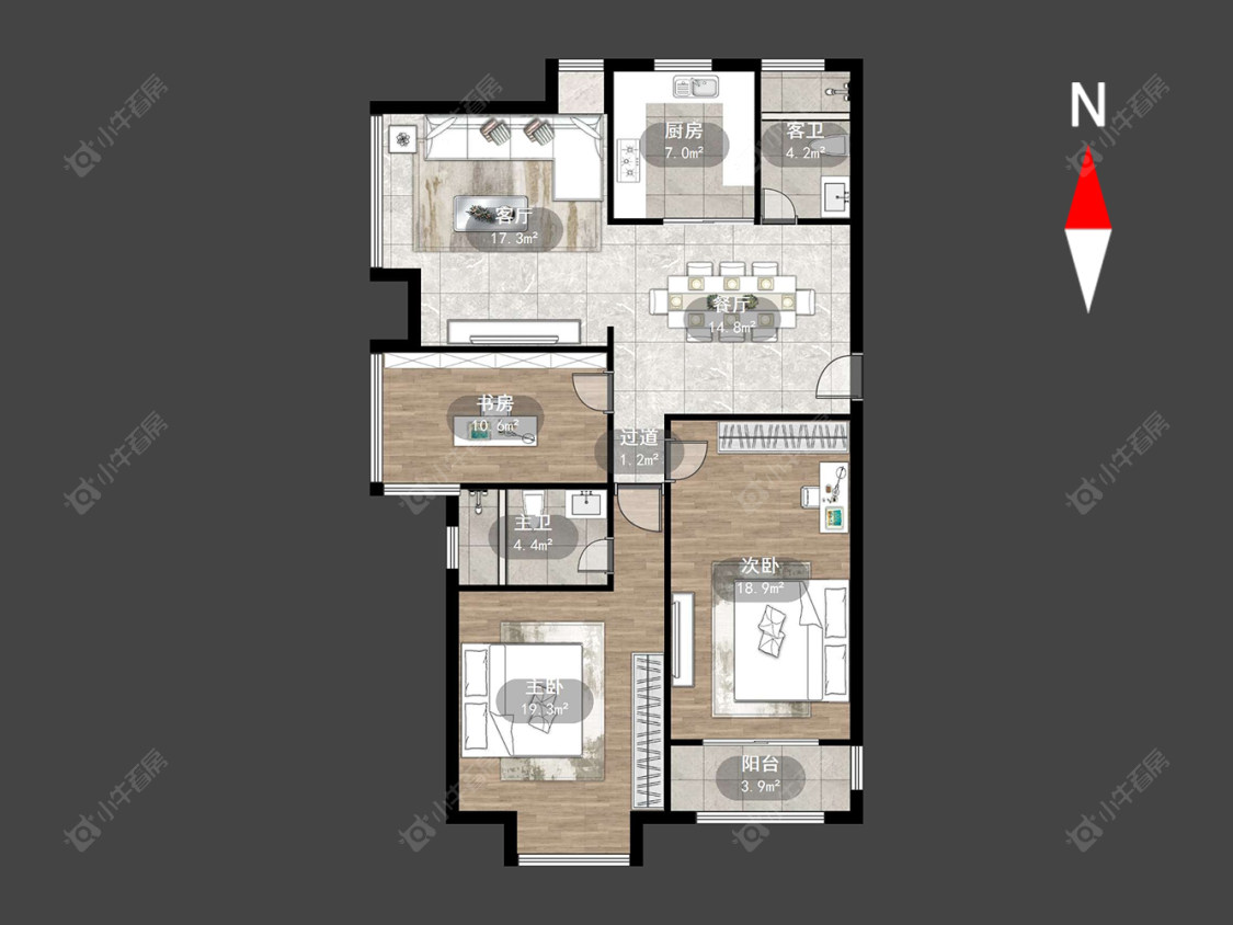 九洲花园一期房源户型图 常州九洲花园一期在售二手房源户型图_小牛看房
