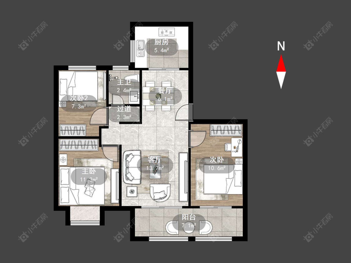 常州光樾华庭在售二手房源户型图_小牛看房