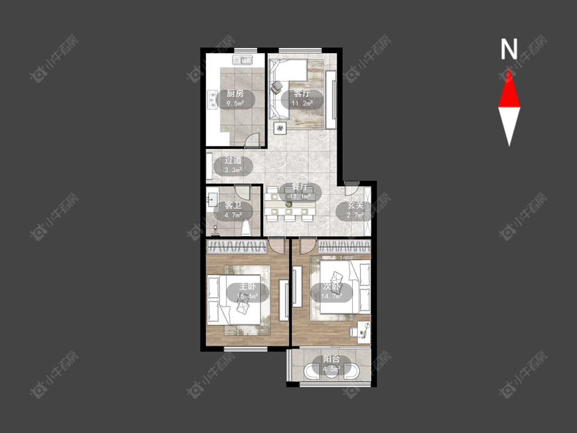 永宁花园房源户型图 常州永宁花园在售二手房源户型图_小牛看房