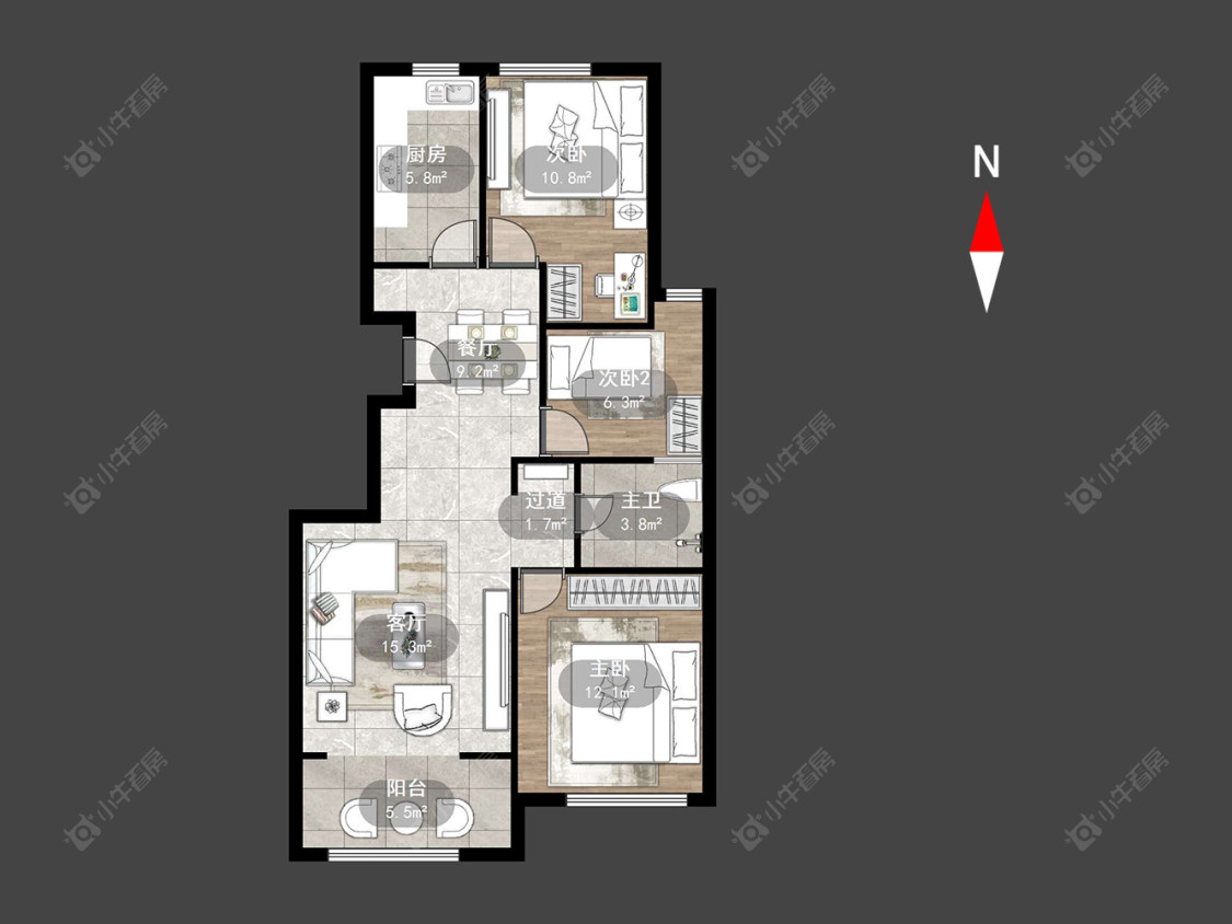 常州绿地世纪城三期在售二手房源户型图_小牛看房