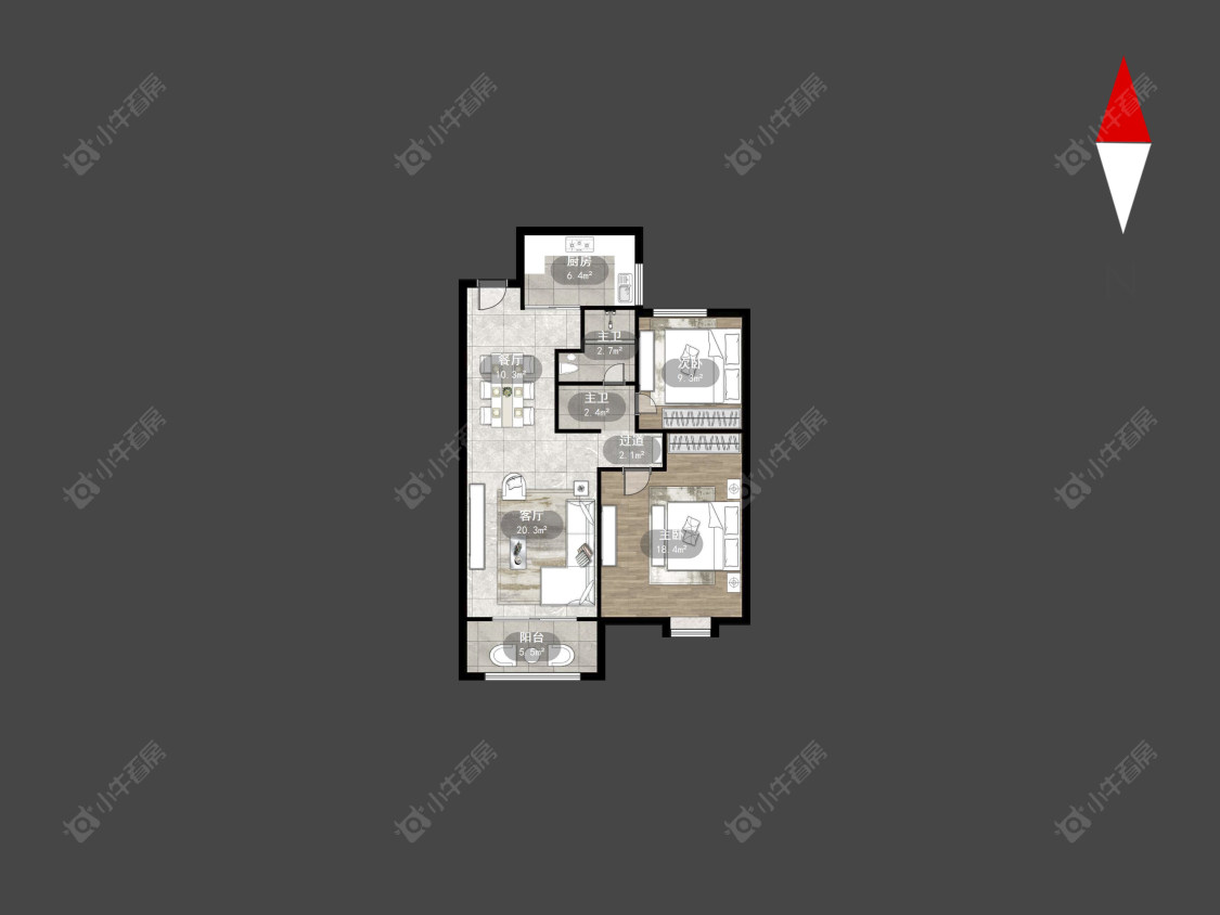 常州九洲新世界公馆在售二手房源户型图_小牛看房