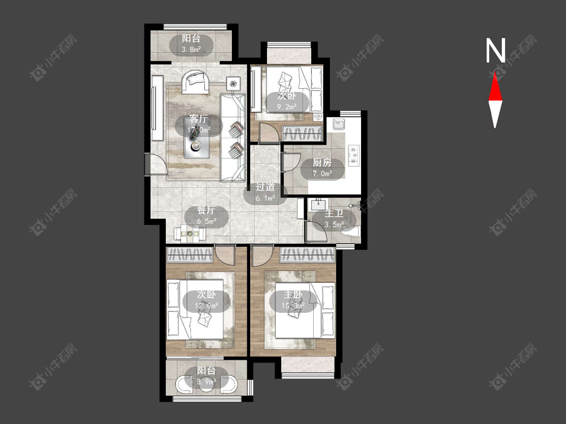 常州朗诗競园在售二手房源户型图_小牛看房