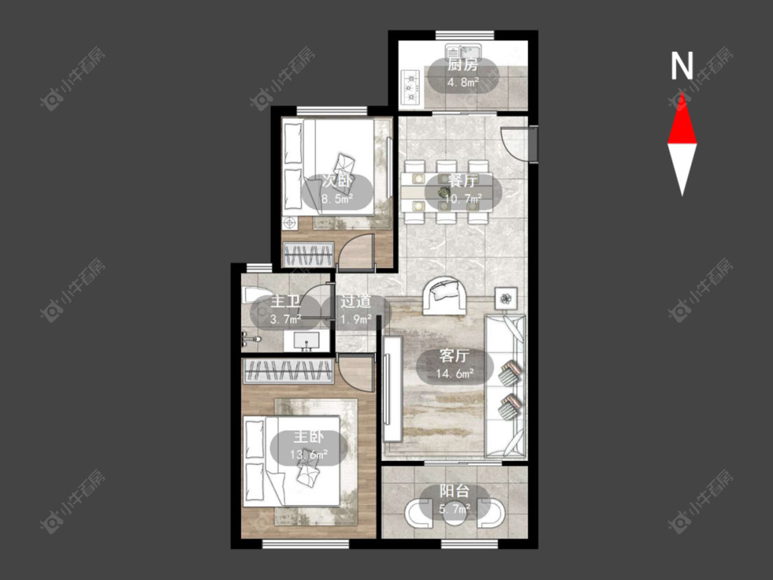 常州蔚蓝天地一二期在售二手房源户型图_小牛看房