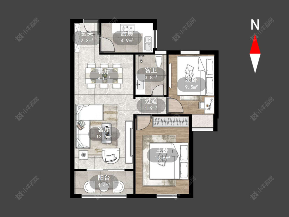 常州龙涛香榭丽园在售二手房源户型图_小牛看房