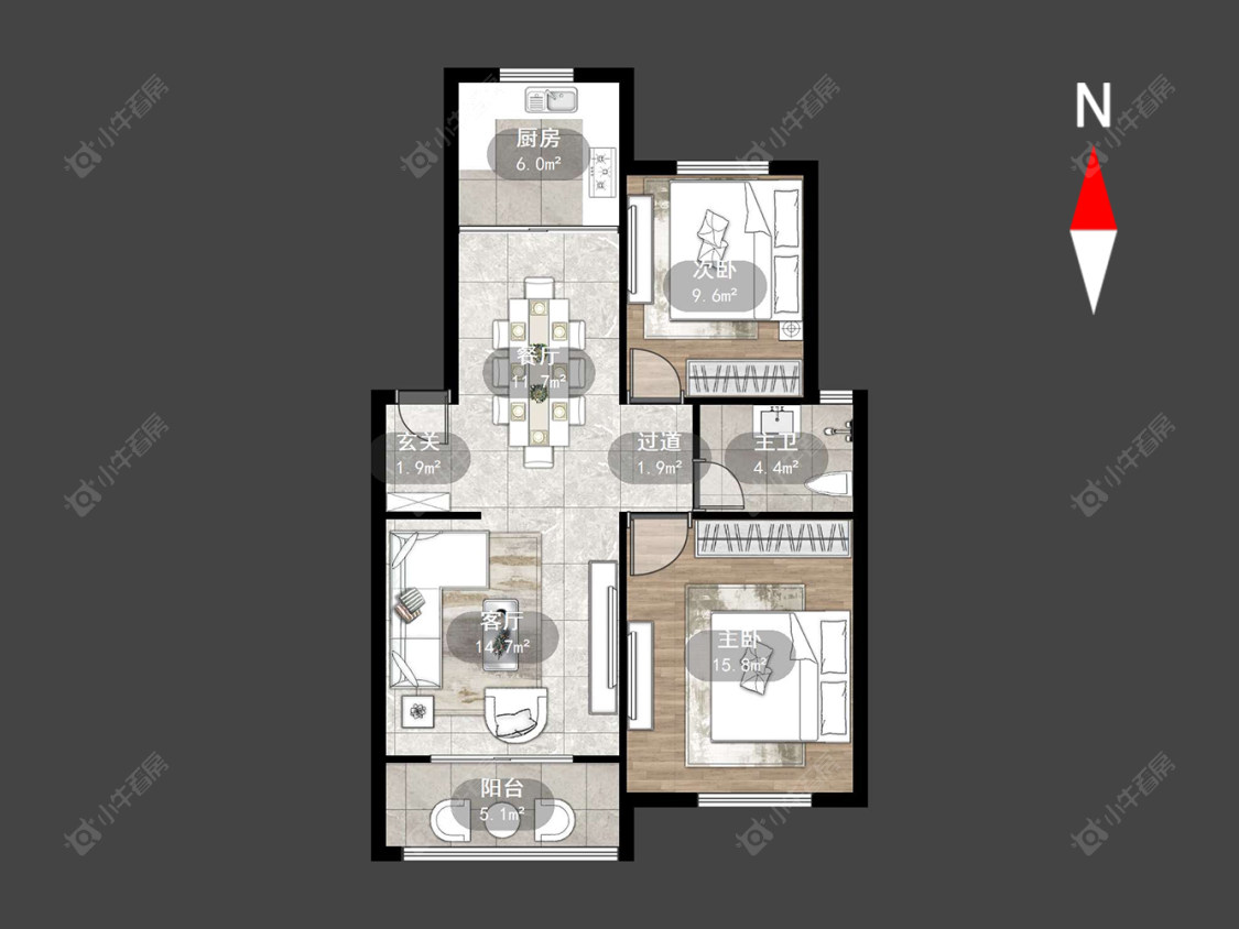 常州迎宾花园在售二手房源户型图_小牛看房