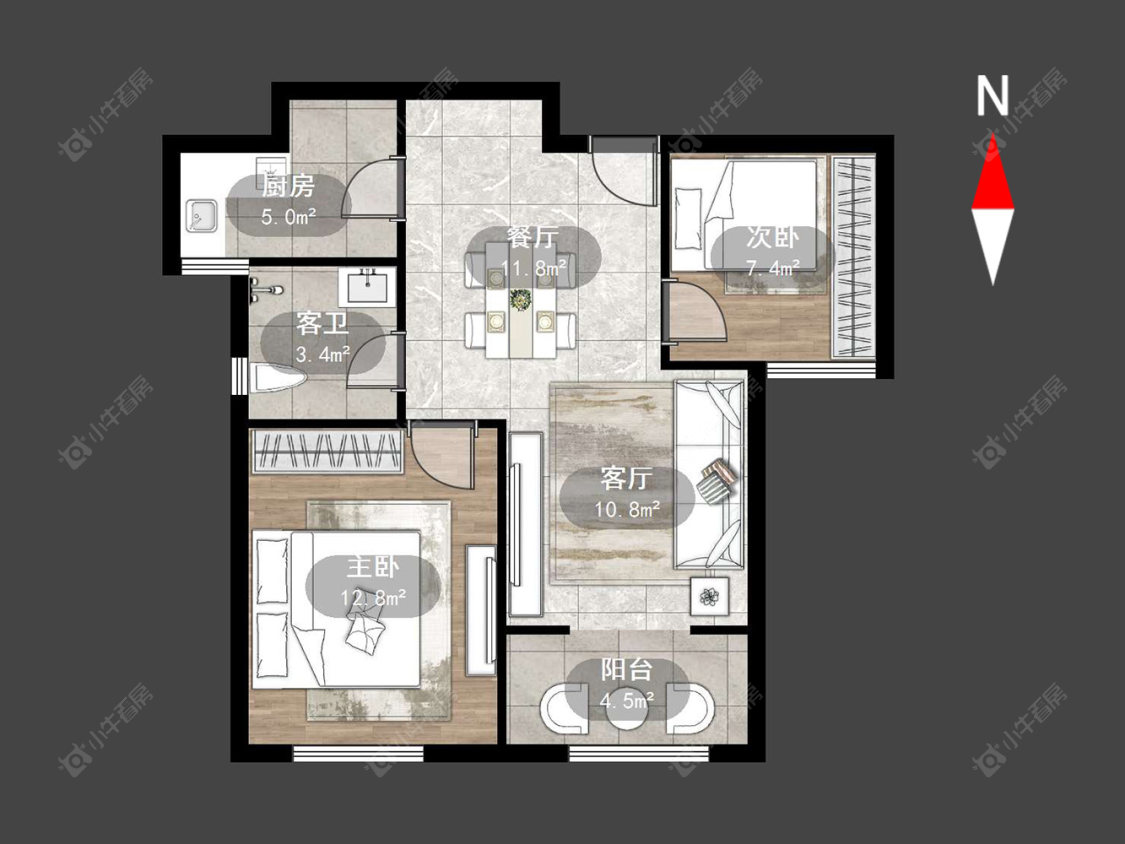 常州新城春天里在售二手房源户型图_小牛看房