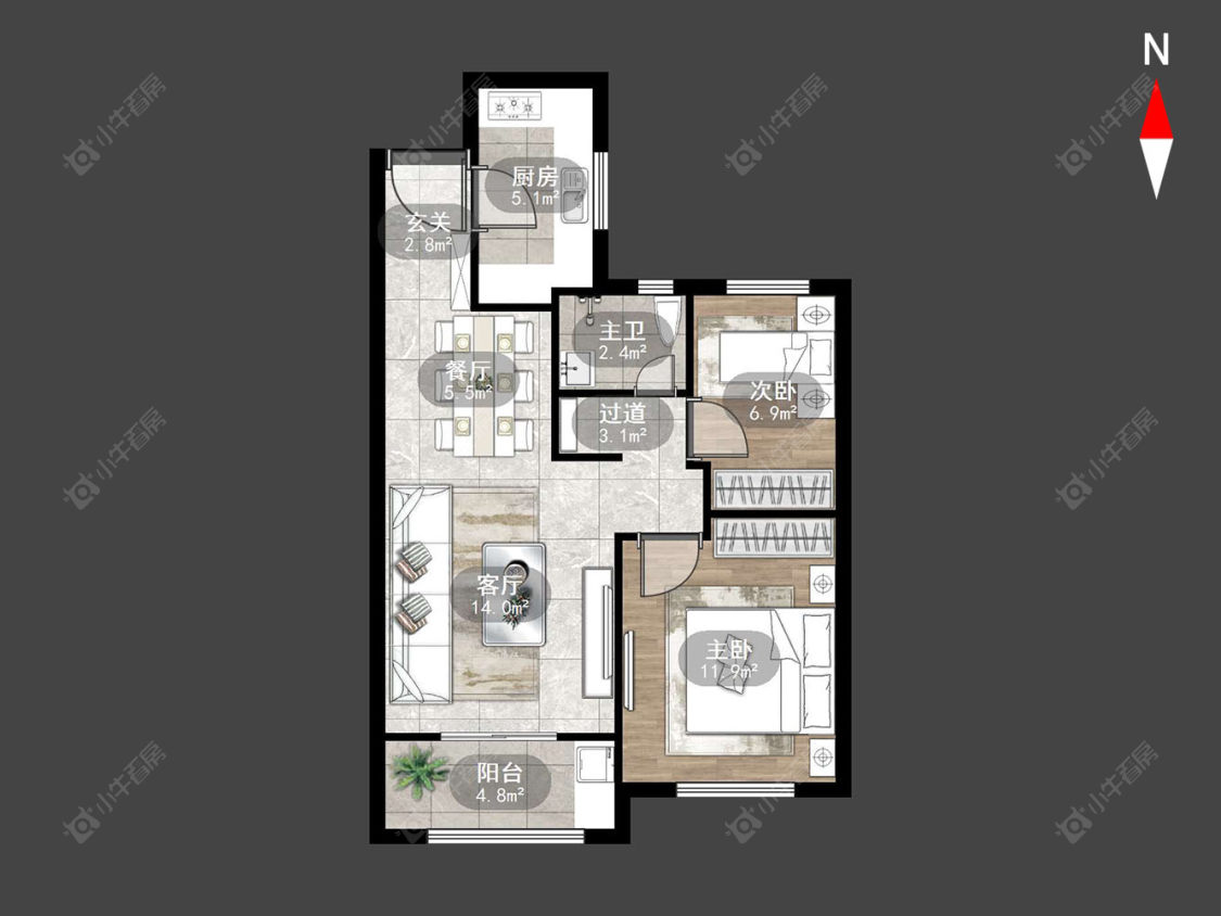 常州临津花园在售二手房源户型图_小牛看房