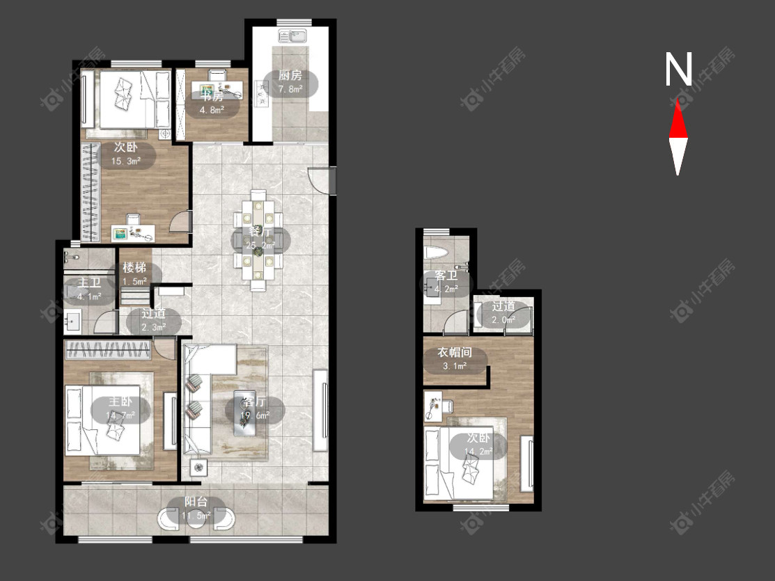 新城璞樾和山房源户型图 常州新城璞樾和山在售二手房源户型图_小牛看房
