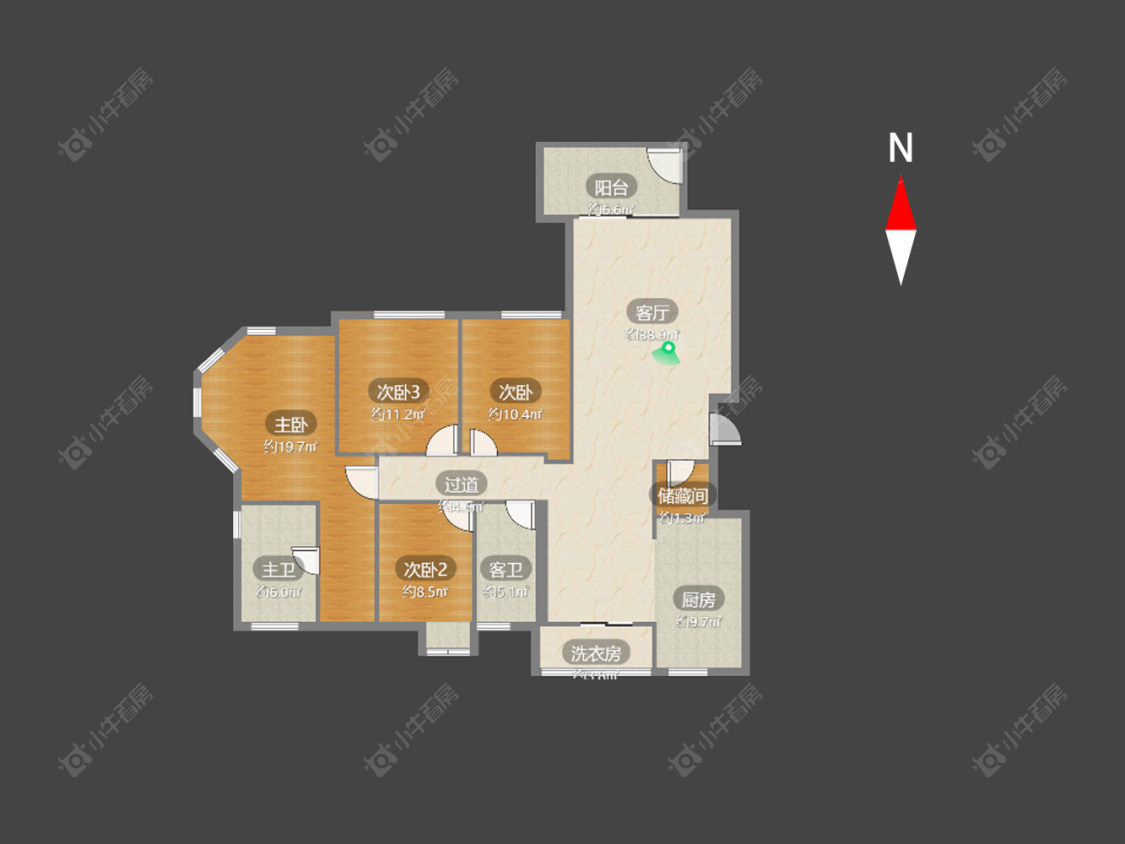 常州世茂香槟湖二期在售二手房源户型图_小牛看房