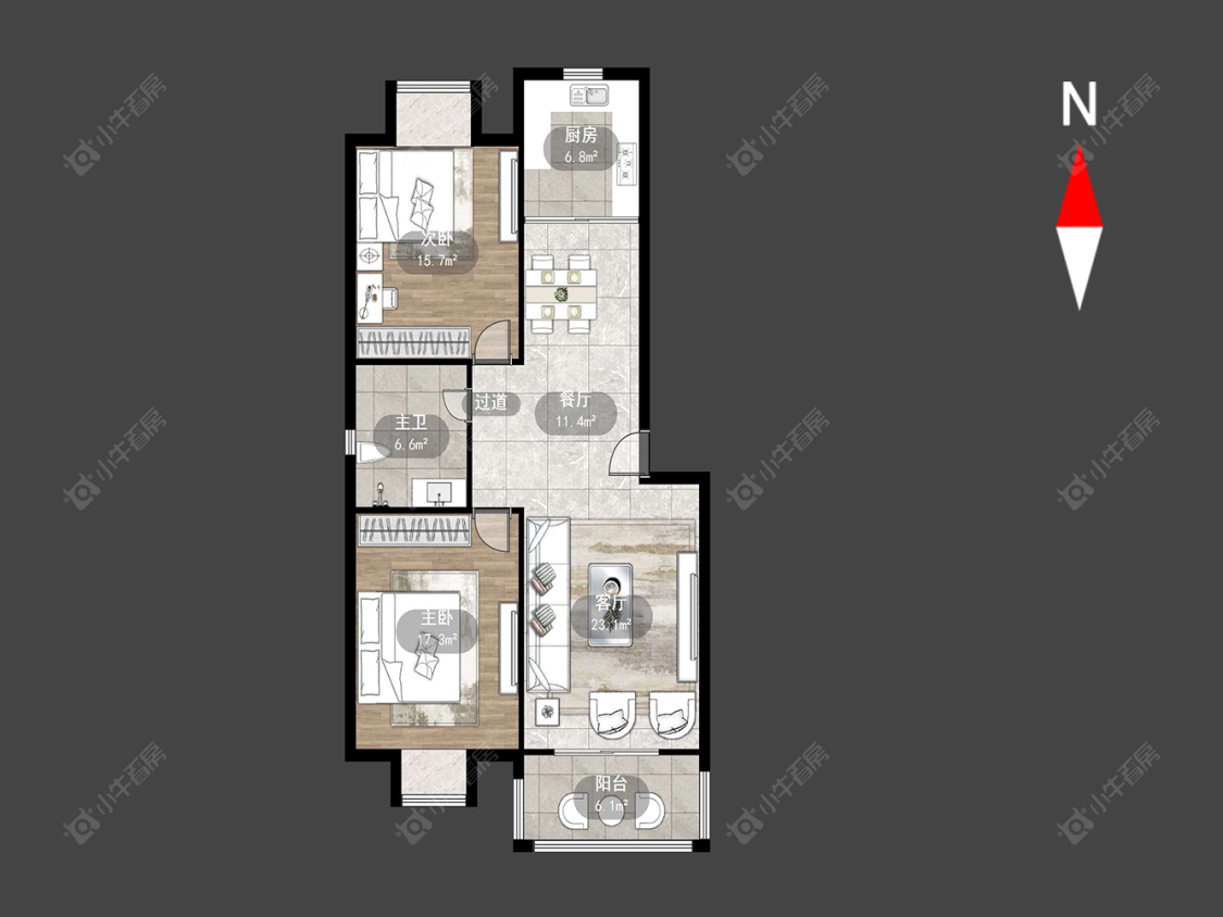 常州太湖明珠苑南苑在售二手房源户型图_小牛看房