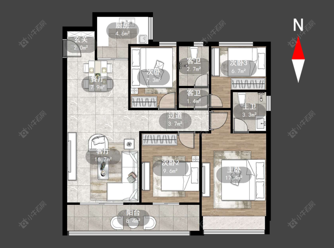 常州蓝光晶曜在售二手房源户型图_小牛看房