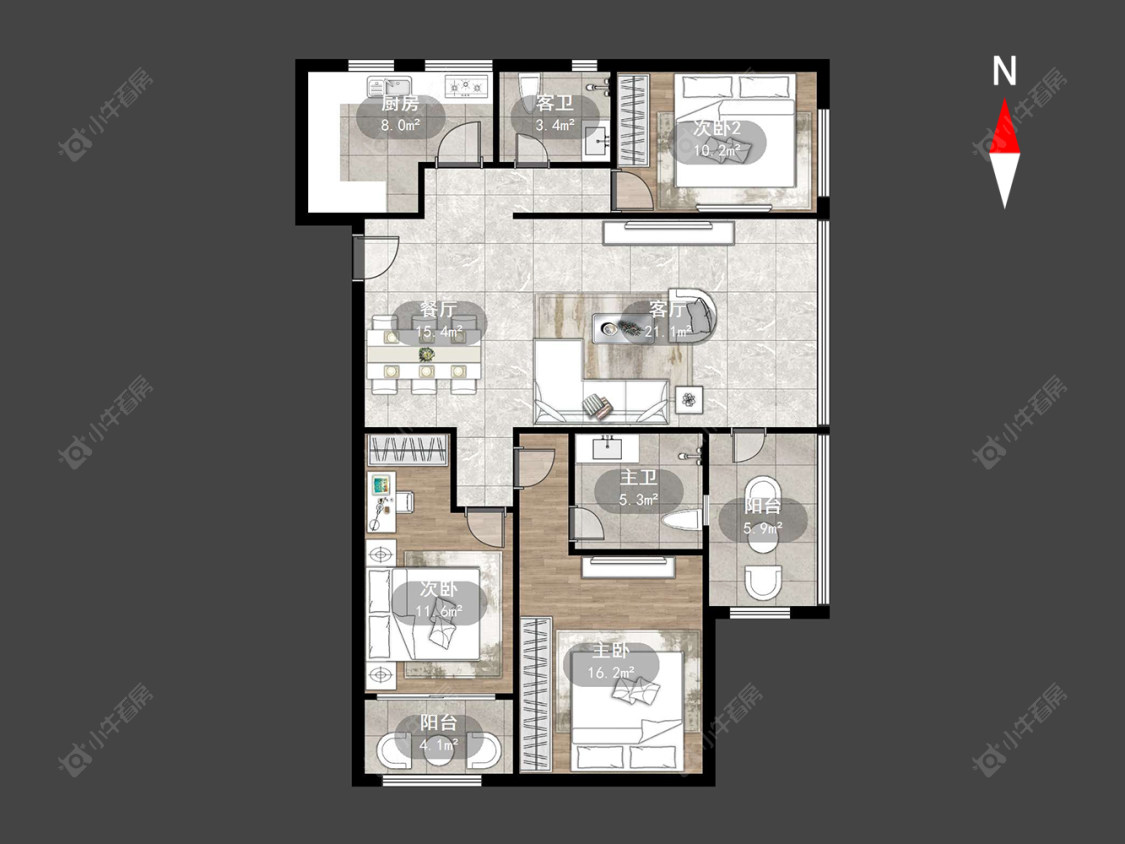 星都景苑房源户型图 常州星都景苑在售二手房源户型图_小牛看房