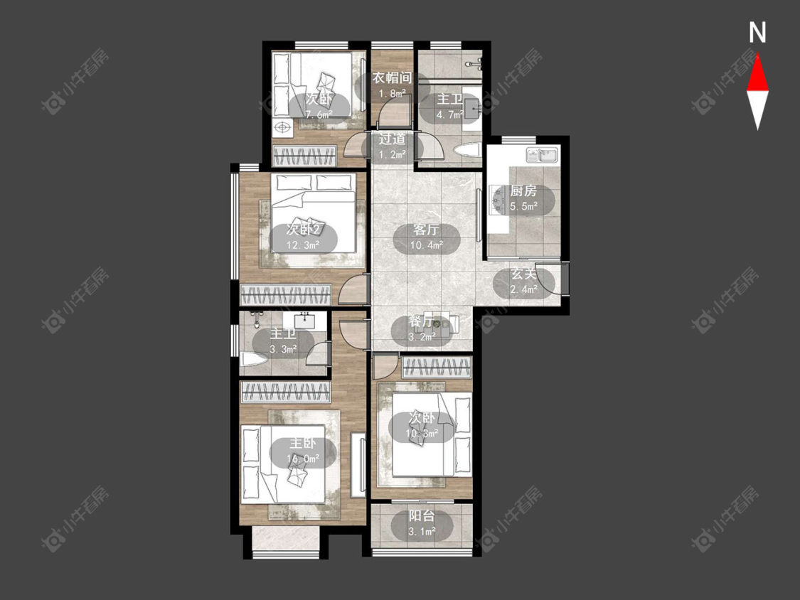 松涛苑房源户型图 常州松涛苑在售二手房源户型图_小牛看房