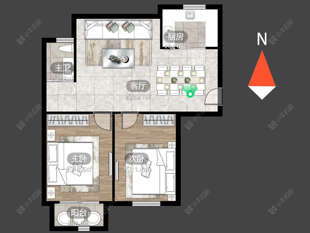 常州旺府公寓2室2厅1卫在售二手房房源图片