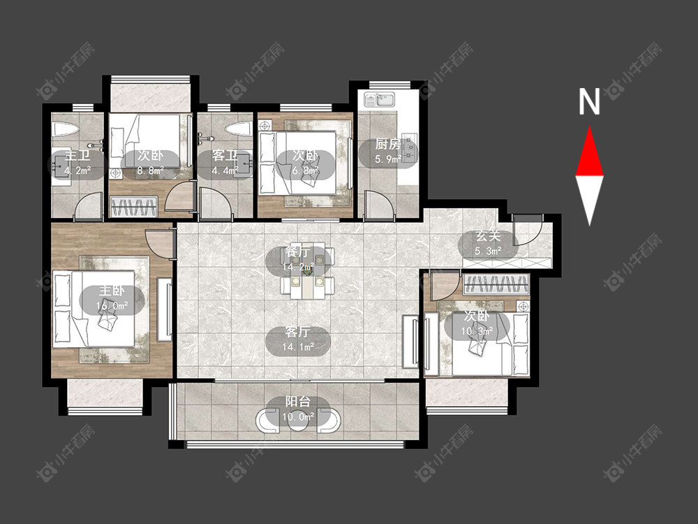 常州碧桂园都市森林在售二手房源户型图_小牛看房