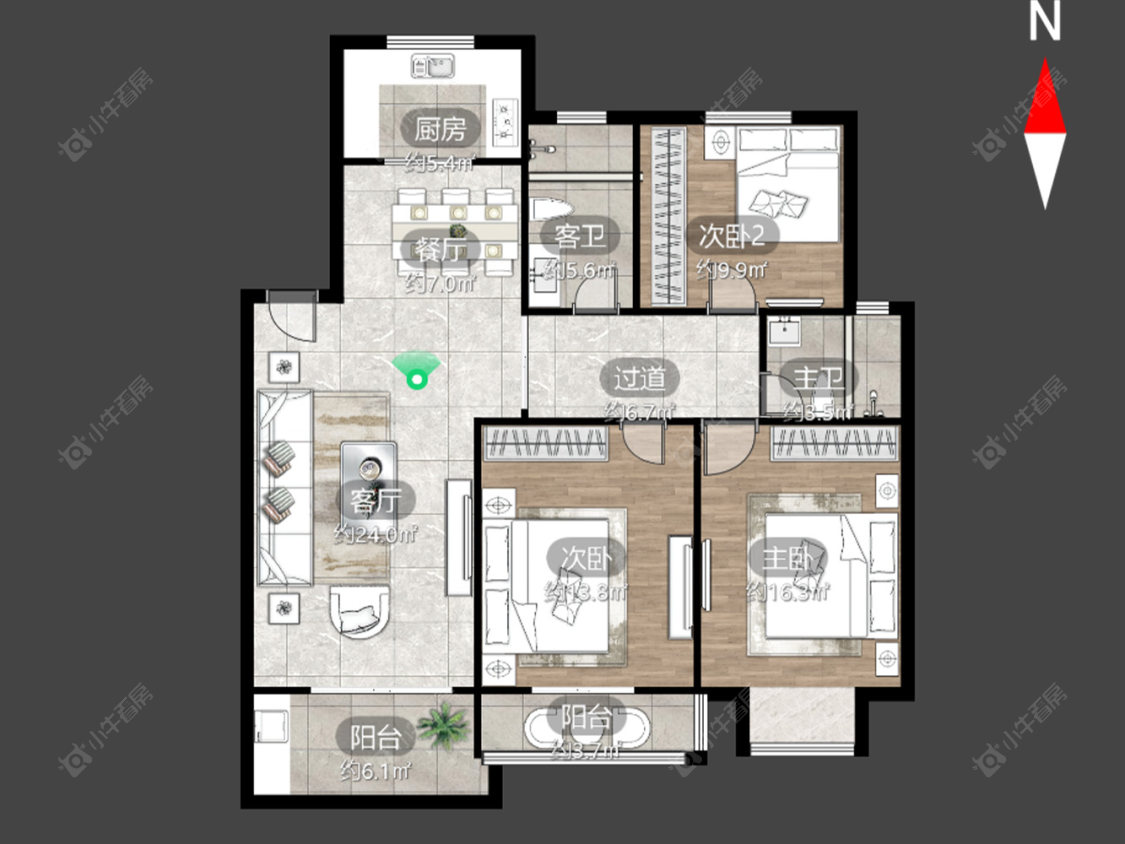 常州潞城花苑在售二手房源户型图_小牛看房