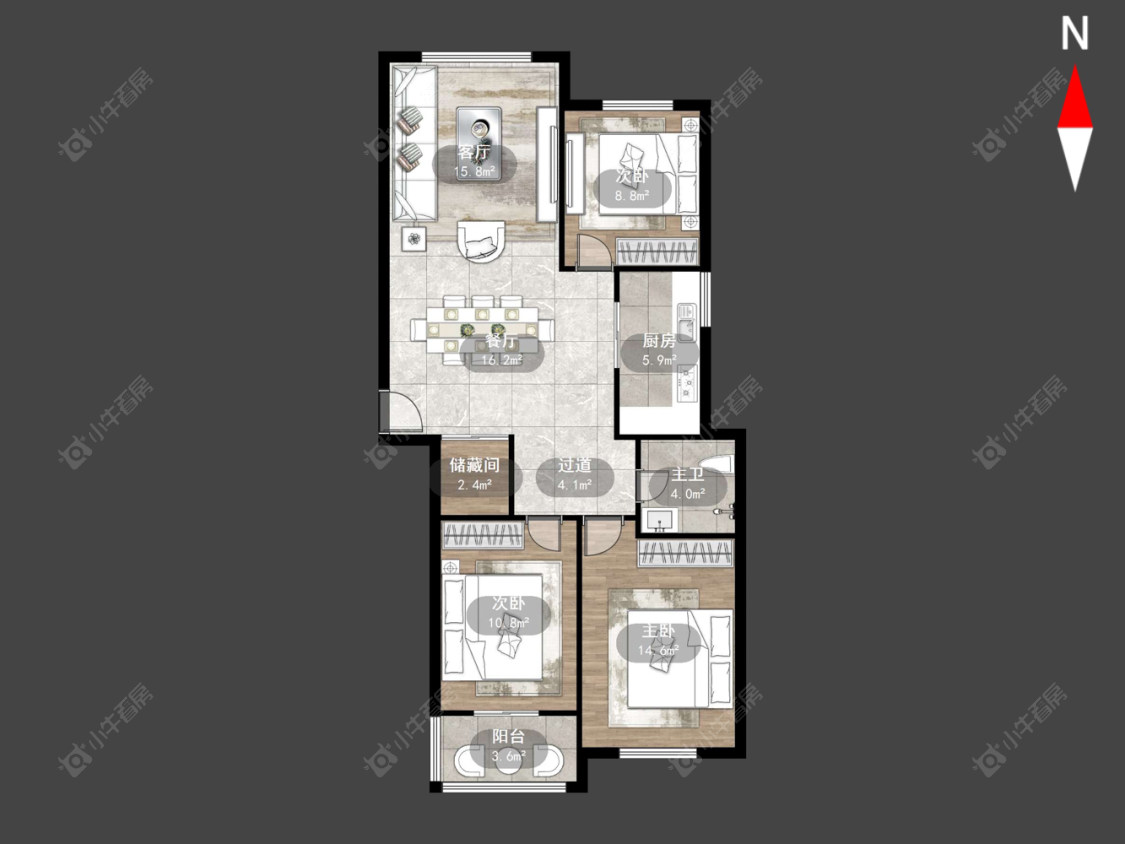 九洲新世界花苑房源户型图 常州九洲新世界花苑在售二手房源户型图_小牛看房