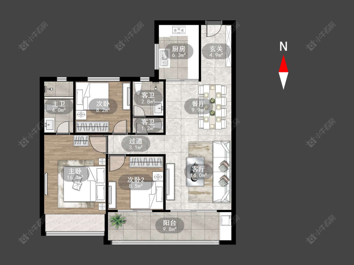 常州碧桂园碧玥和鸣在售二手房源户型图_小牛看房