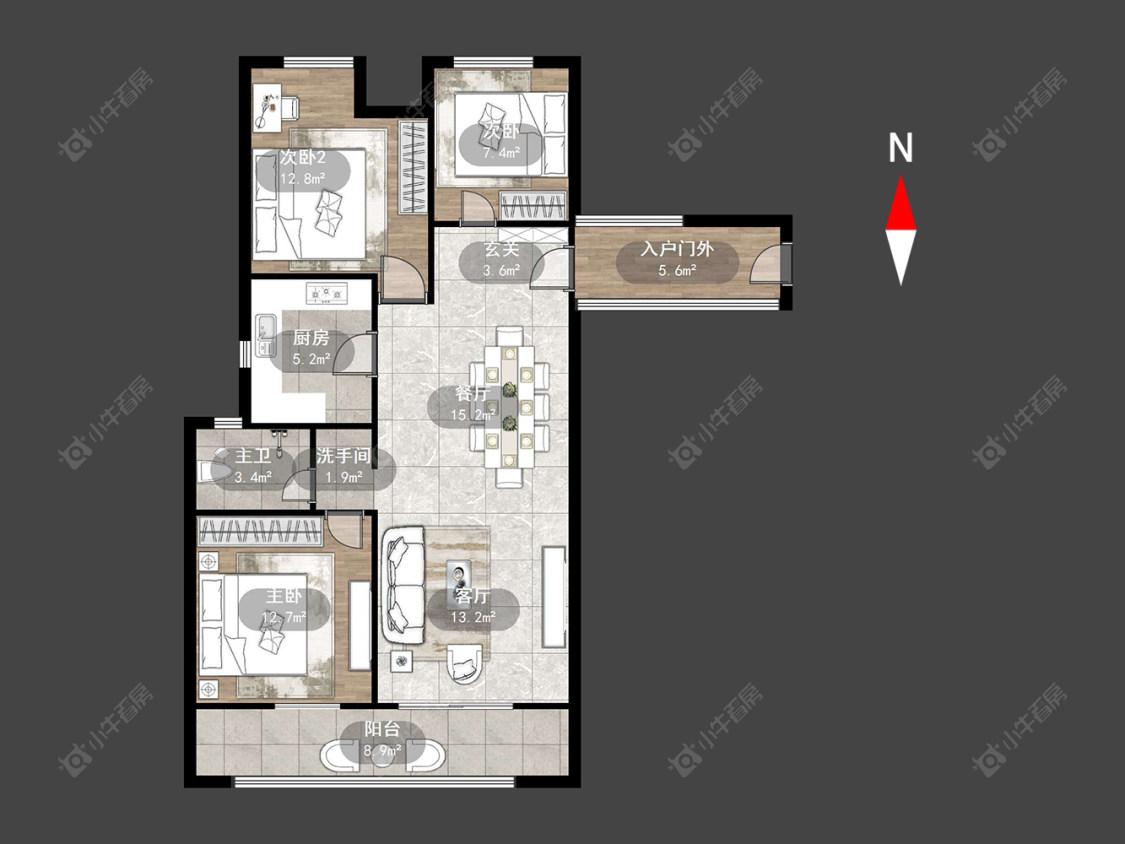 常州九洲花园三期在售二手房源户型图_小牛看房