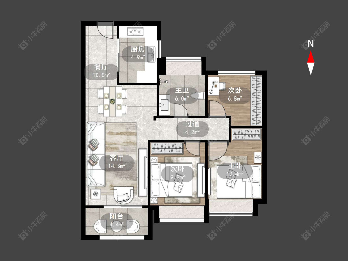 常州万达光语未来一期在售二手房源户型图_小牛看房