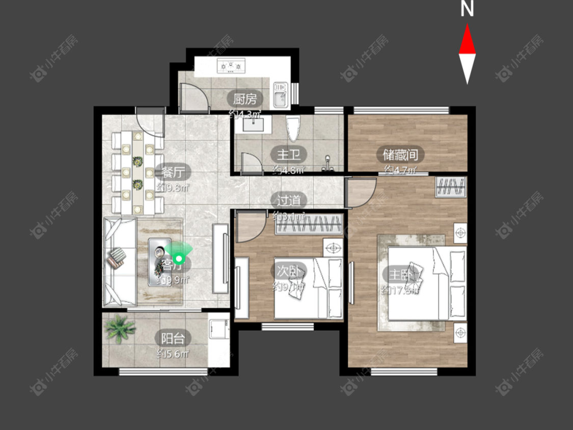 常州龙东花园在售二手房源户型图_小牛看房