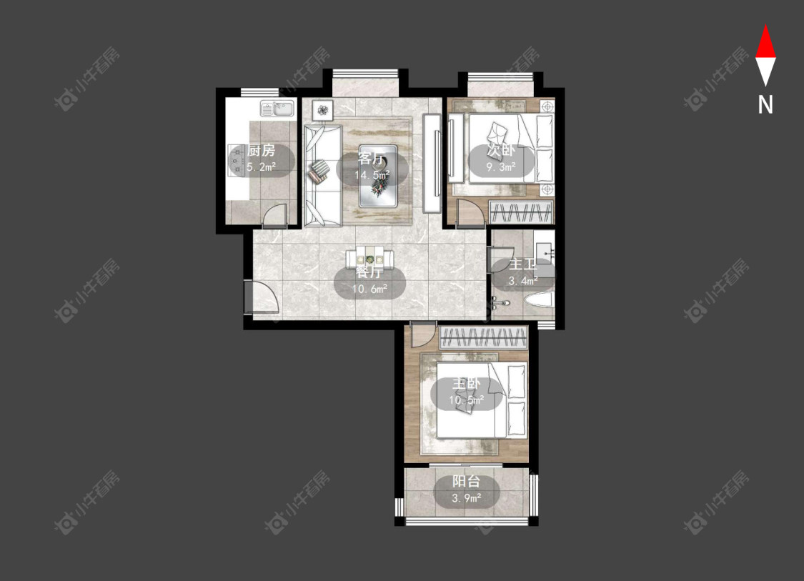 常州九洲新世界花苑在售二手房源户型图_小牛看房