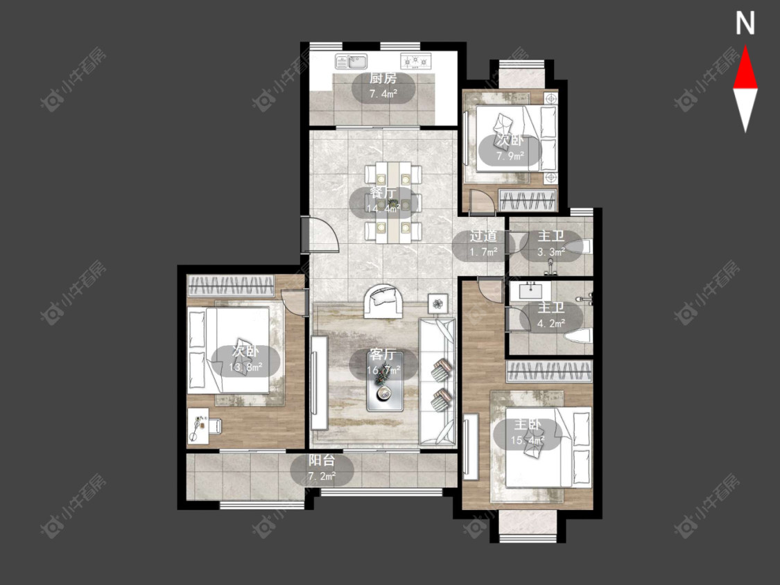 常州星河名居在售二手房源户型图_小牛看房