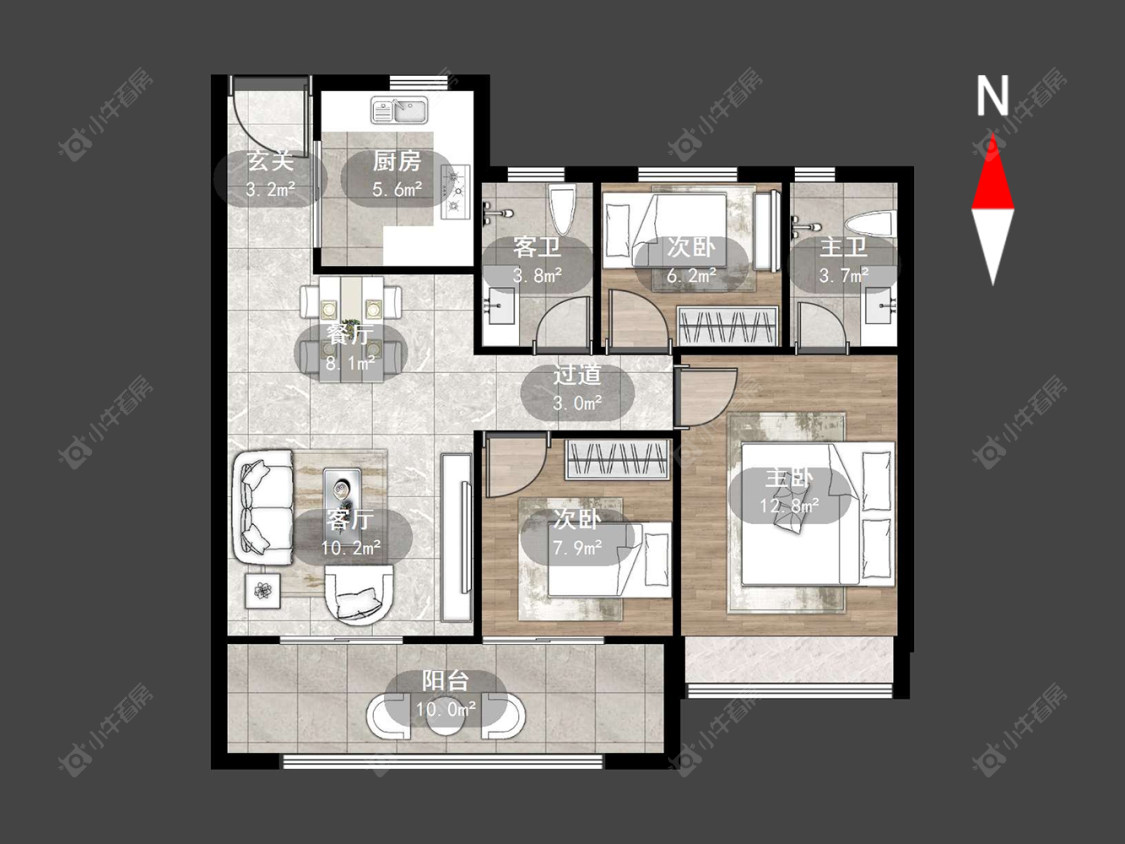 常州白云新城文华园在售二手房源户型图_小牛看房