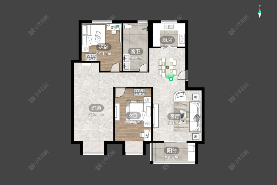 常州采菱公寓在售二手房源户型图_小牛看房