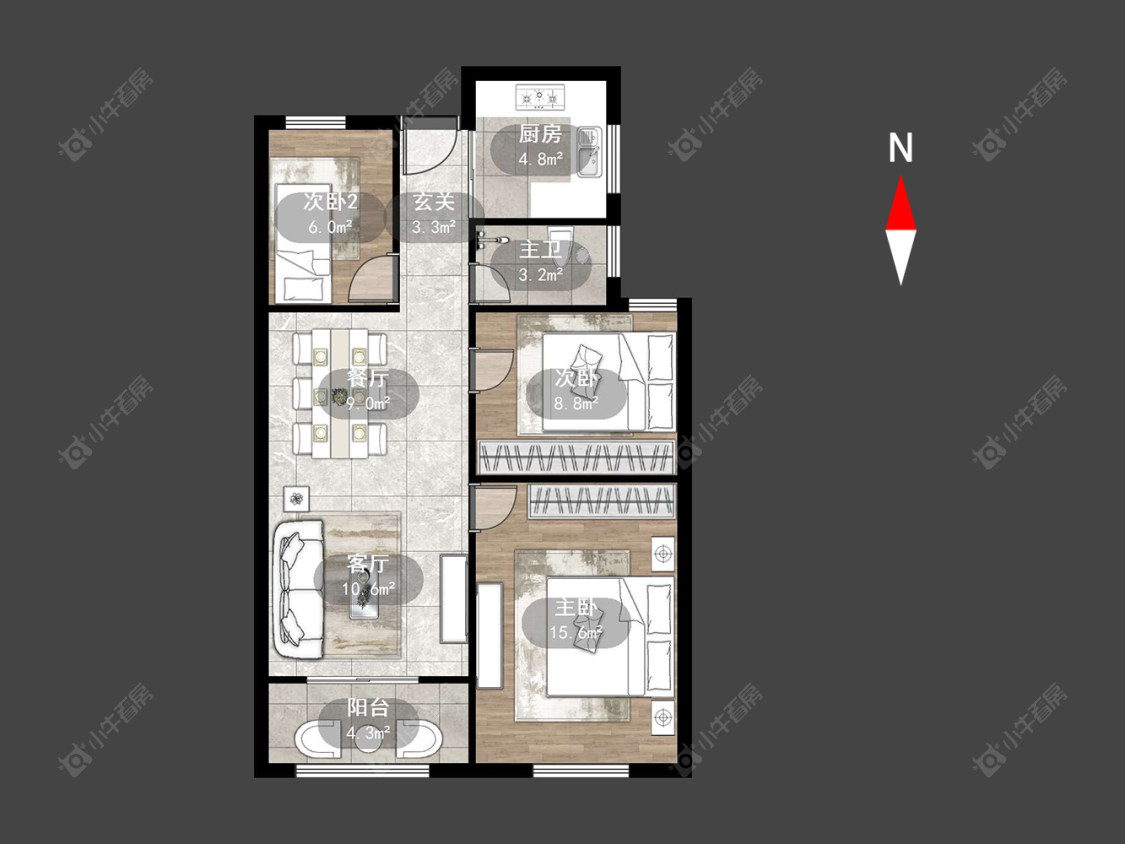 常州新城悠活城在售二手房源户型图_小牛看房