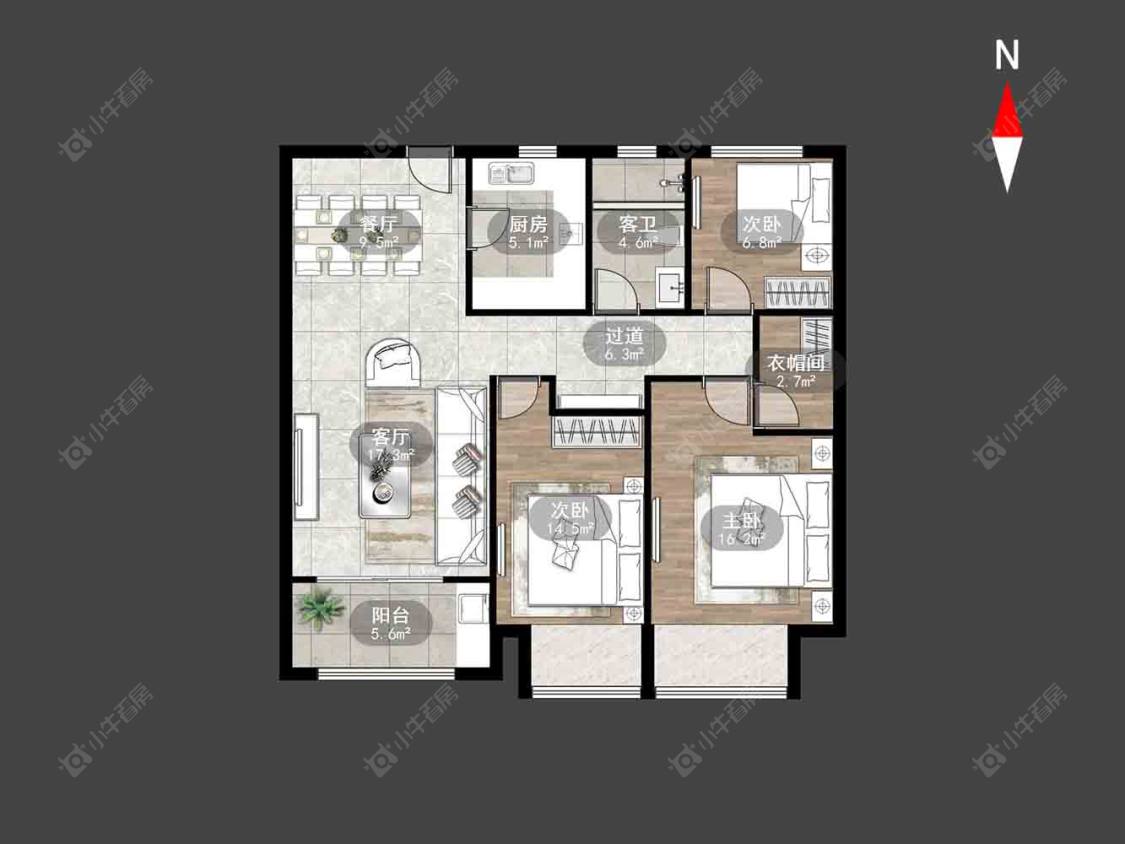 常州九龙仓繁华里在售二手房源户型图_小牛看房