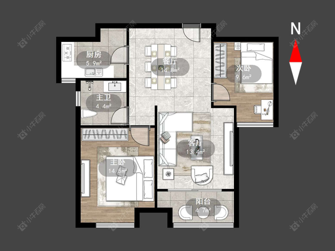 常州新城域一期在售二手房源户型图_小牛看房