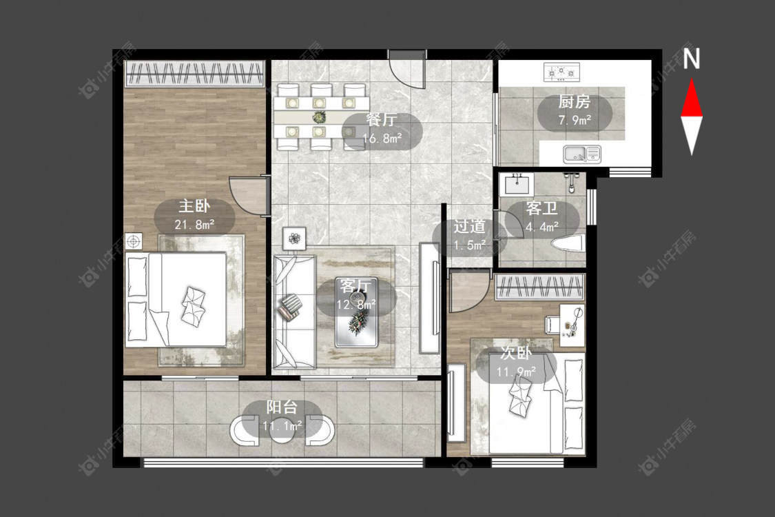 常州吾悦广场北区在售二手房源户型图_小牛看房