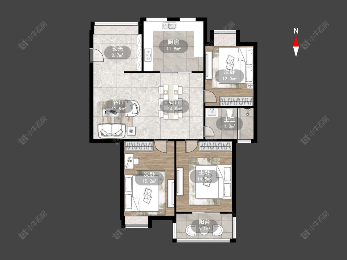 常州华城书香苑在售二手房源户型图_小牛看房