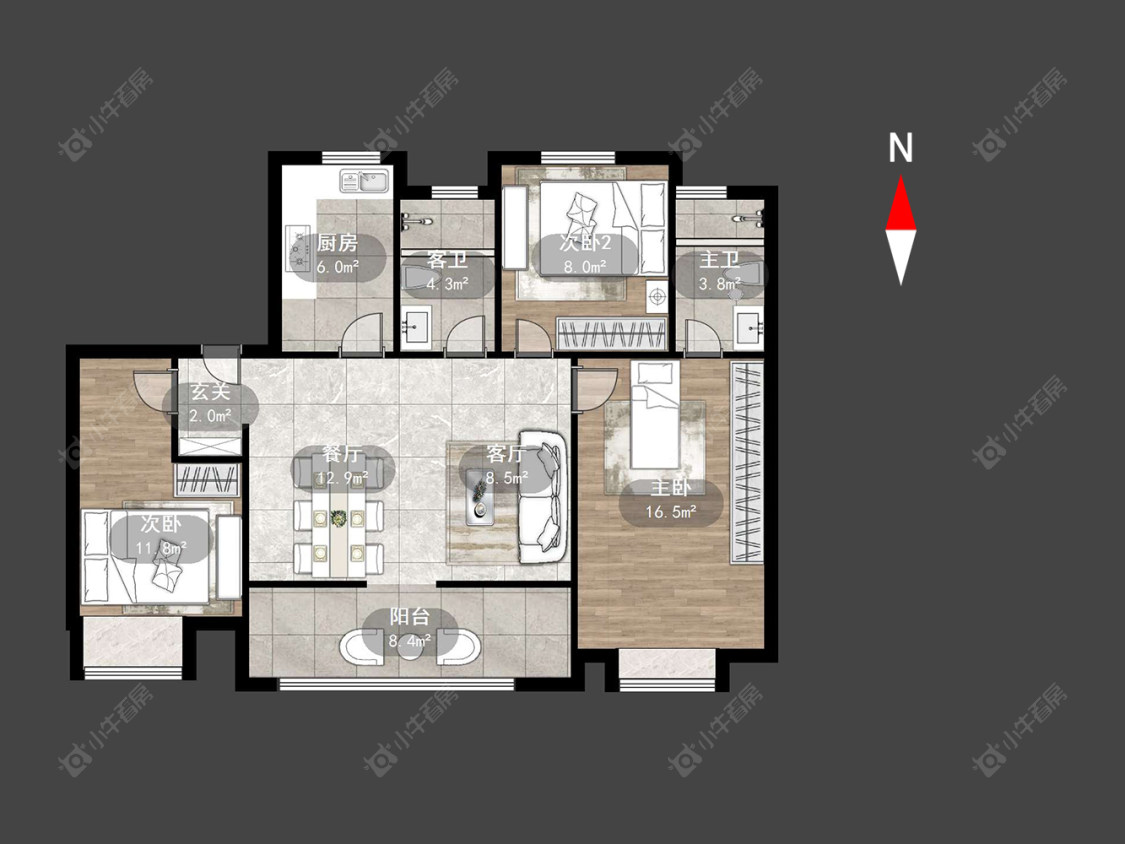 常州万科弘阳君望甲第在售二手房源户型图_小牛看房