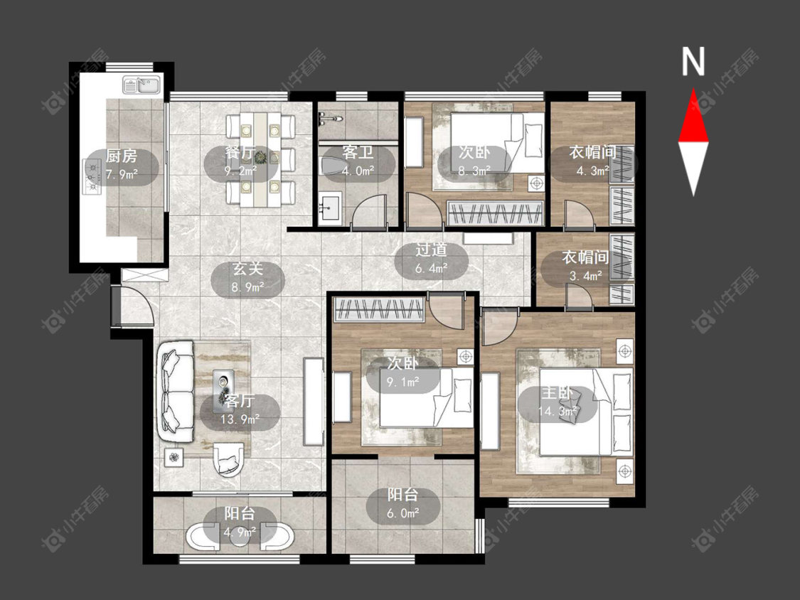 常州莱蒙城美景公寓在售二手房源户型图_小牛看房