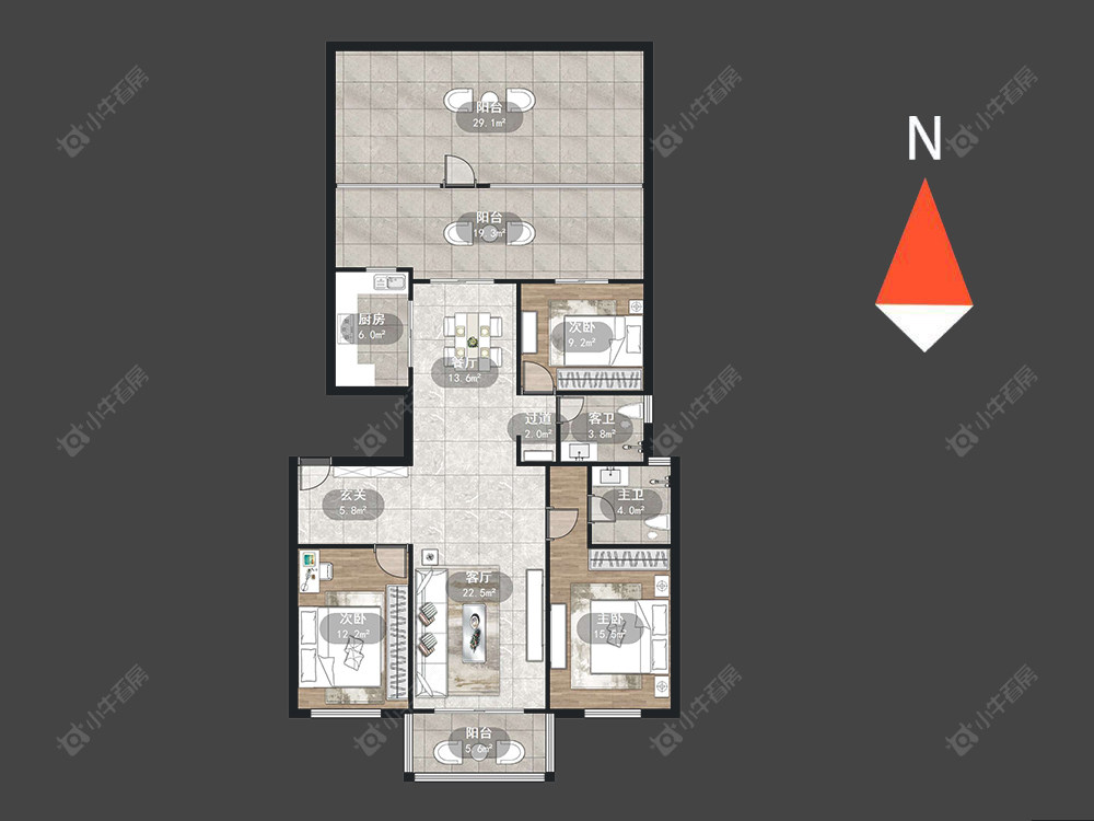 常州蓝天花园西区在售二手房源户型图_小牛看房