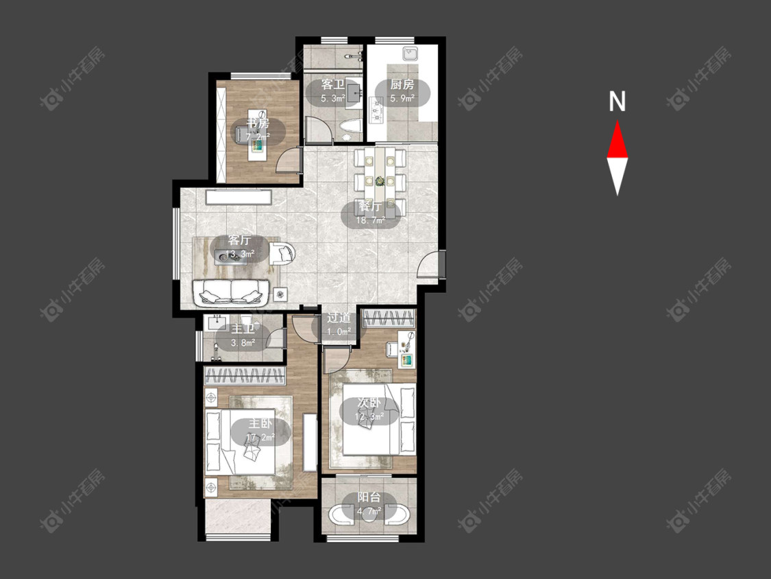 常州白马公馆在售二手房源户型图_小牛看房