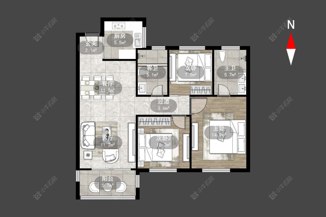 常州随园金麟府在售二手房源户型图_小牛看房
