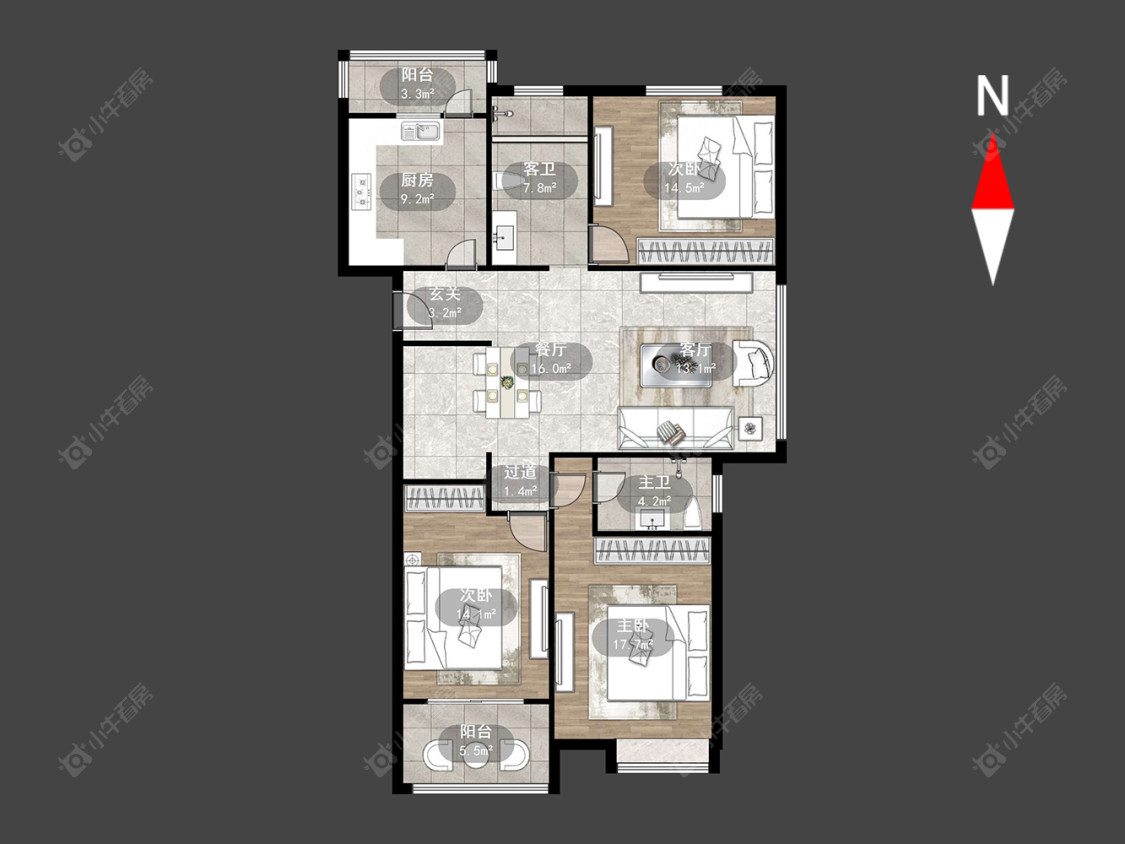 常州滨江豪园在售二手房源户型图_小牛看房