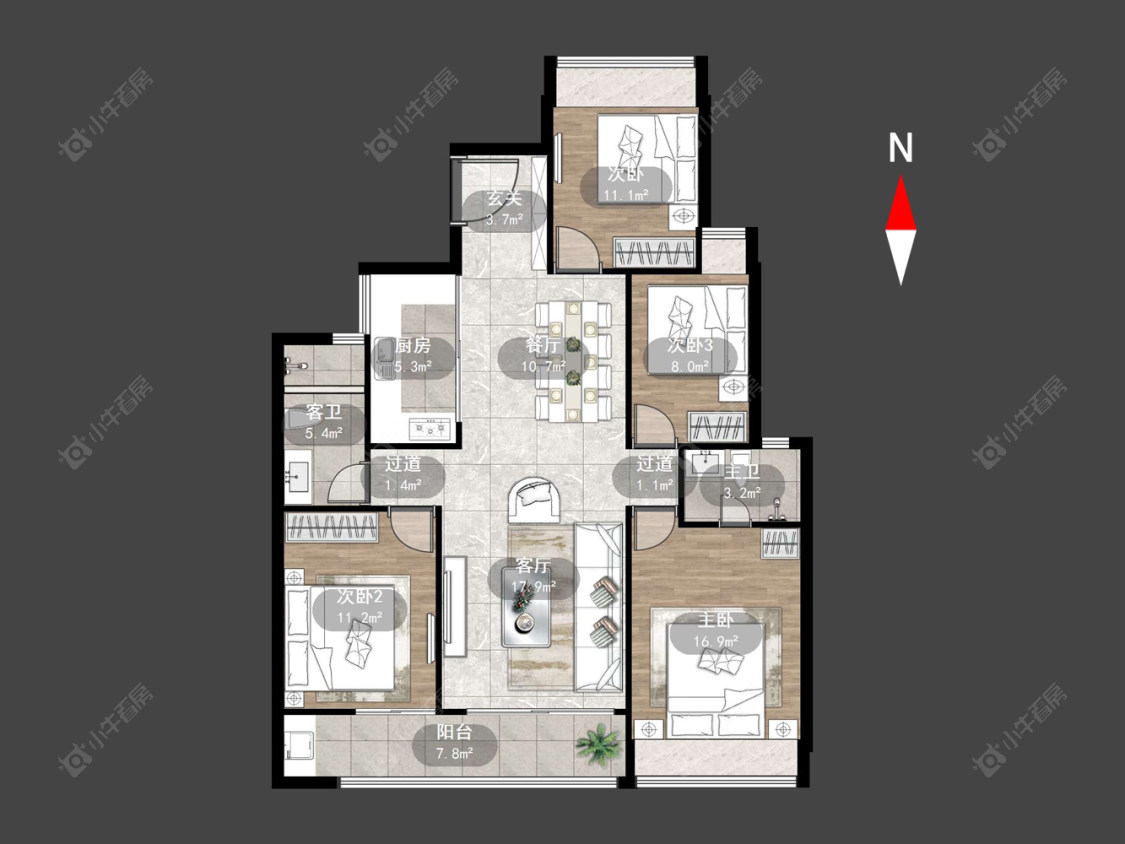 常州三江公园在售二手房源户型图_小牛看房