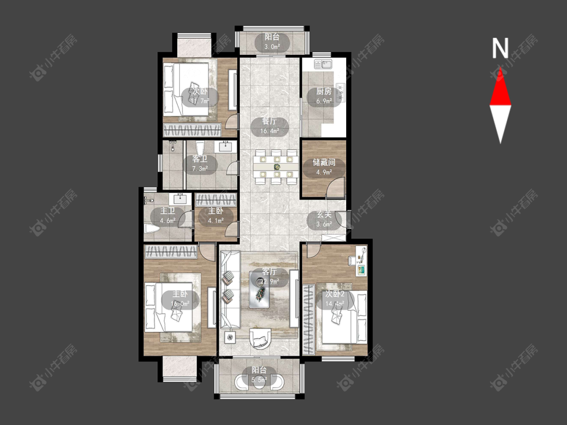 常州太湖明珠苑南苑在售二手房源户型图_小牛看房