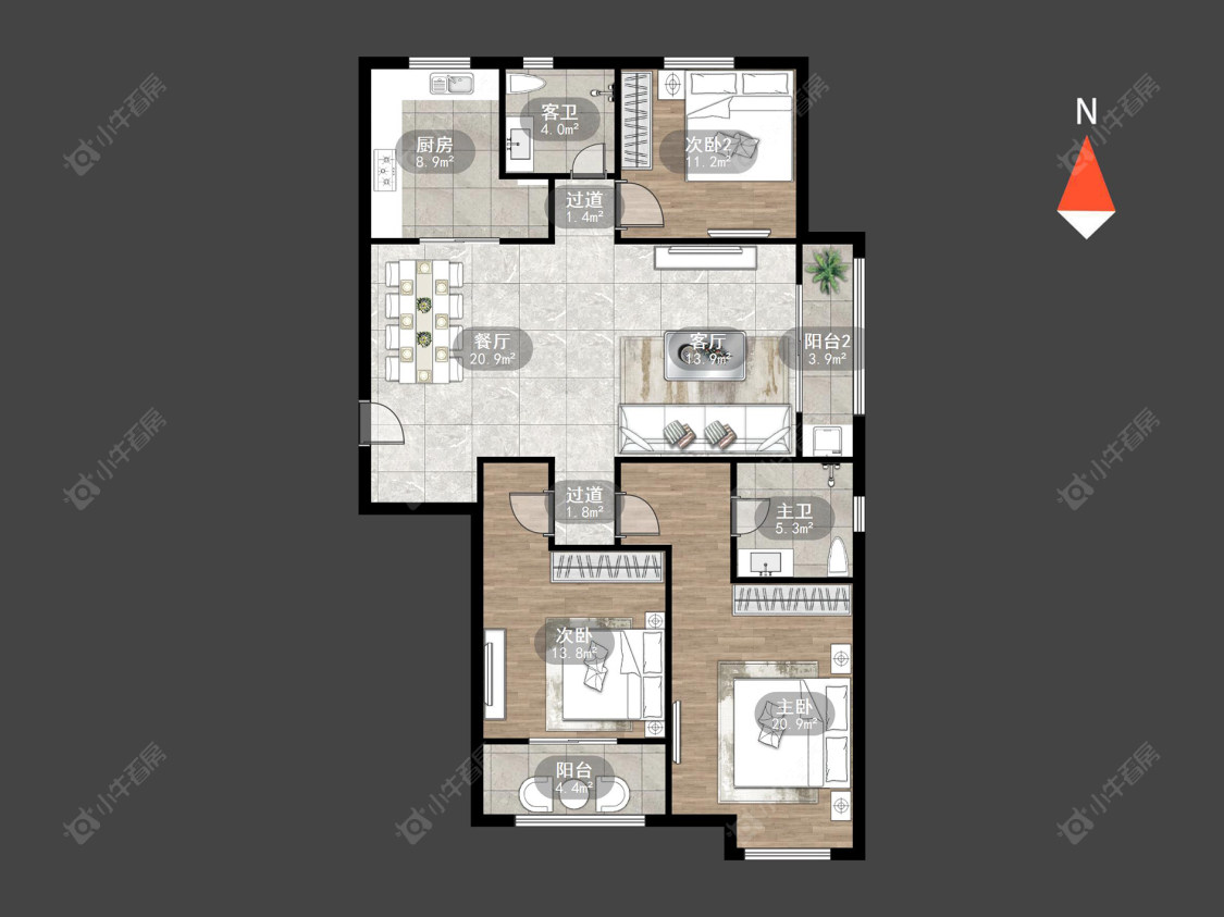 常州吾悦广场北区在售二手房源户型图_小牛看房