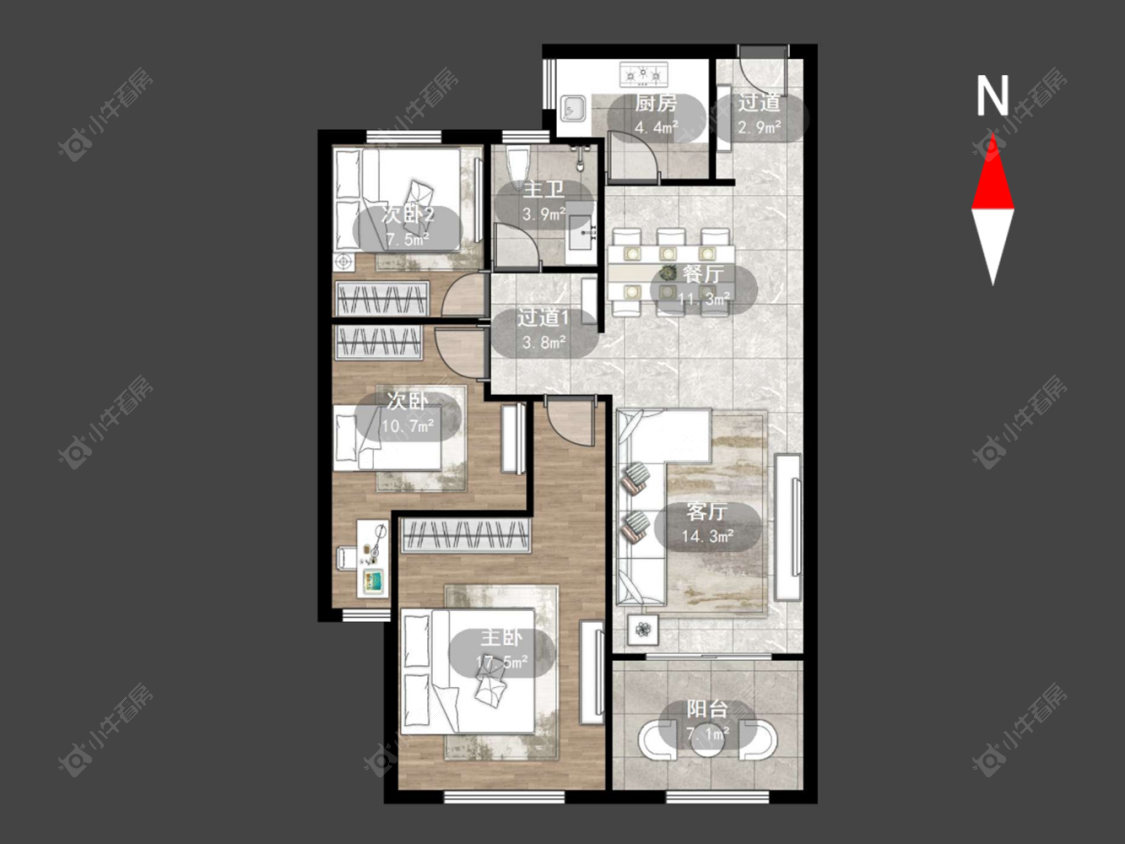 常发豪郡房源户型图 常州常发豪郡在售二手房源户型图_小牛看房