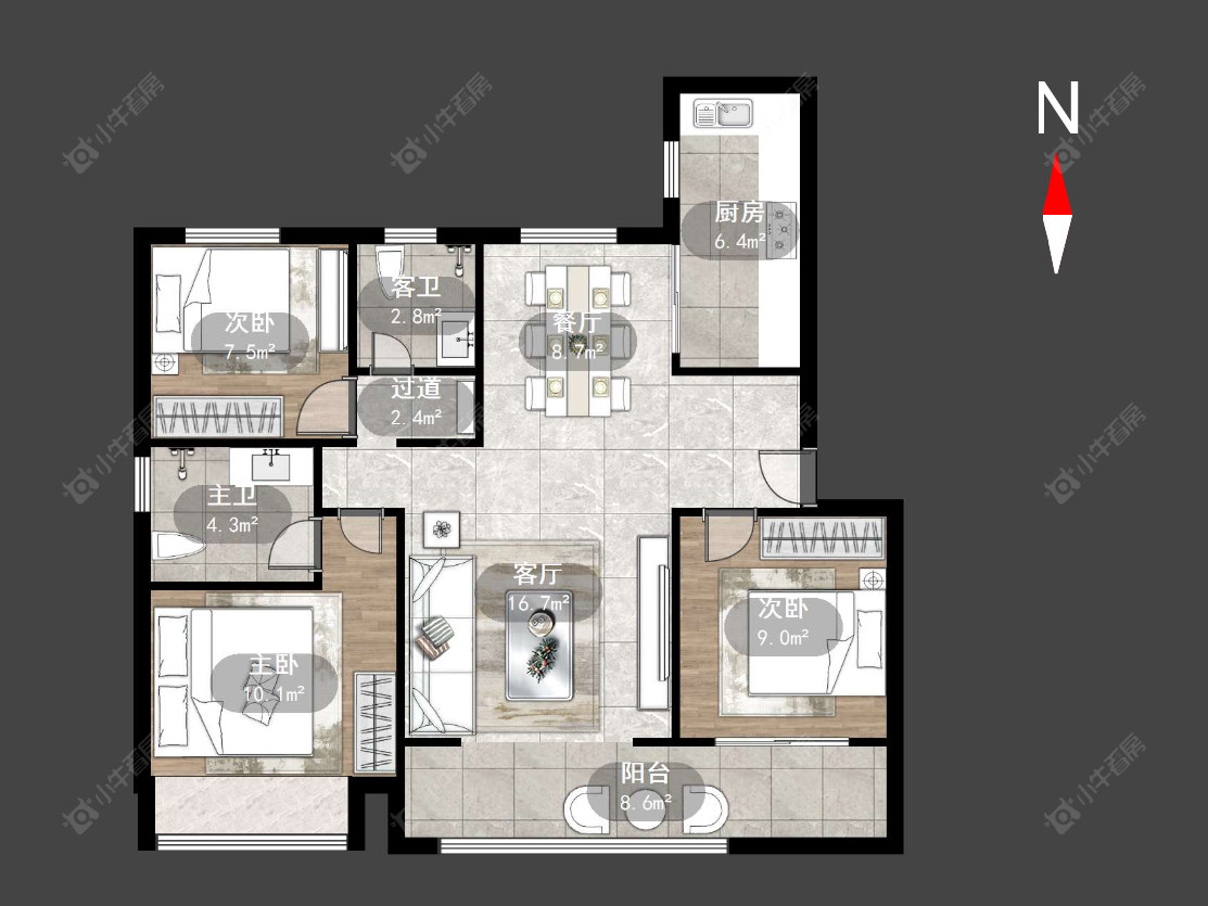 常州龙运天城在售二手房源户型图_小牛看房