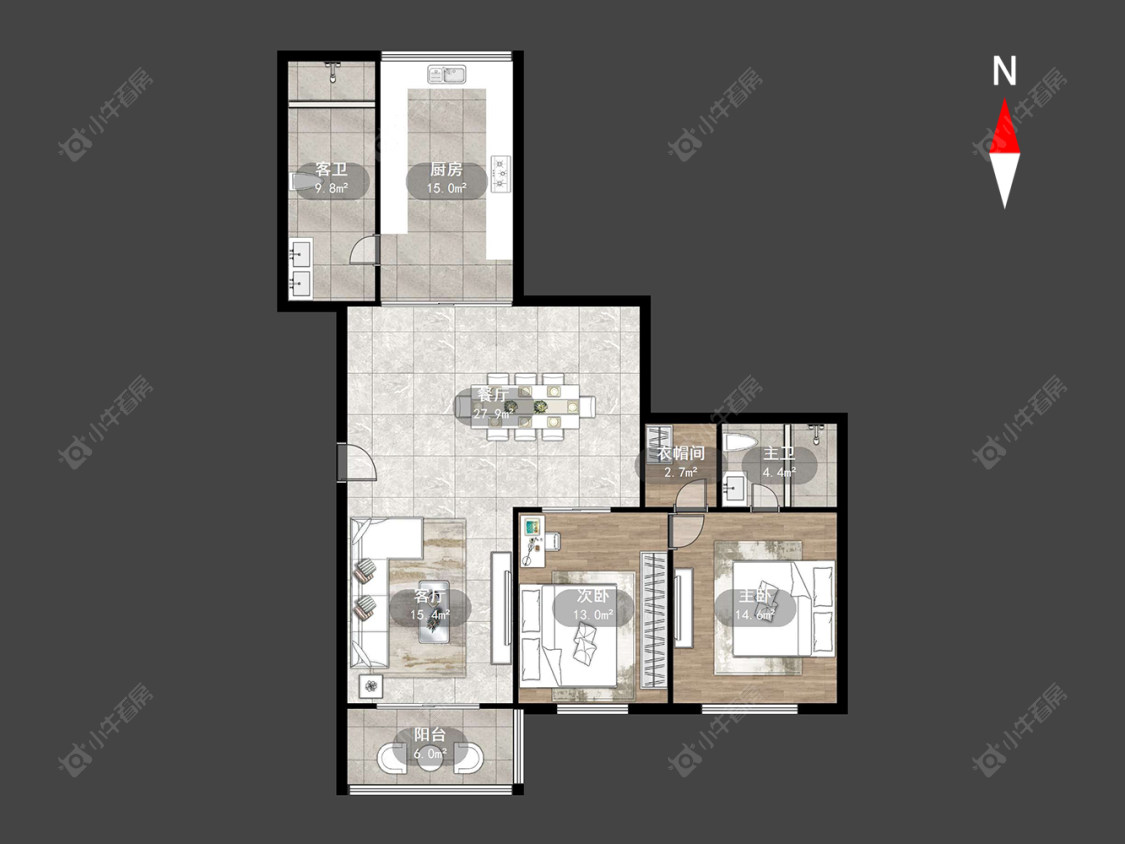 常州紫阳花园在售二手房源户型图_小牛看房