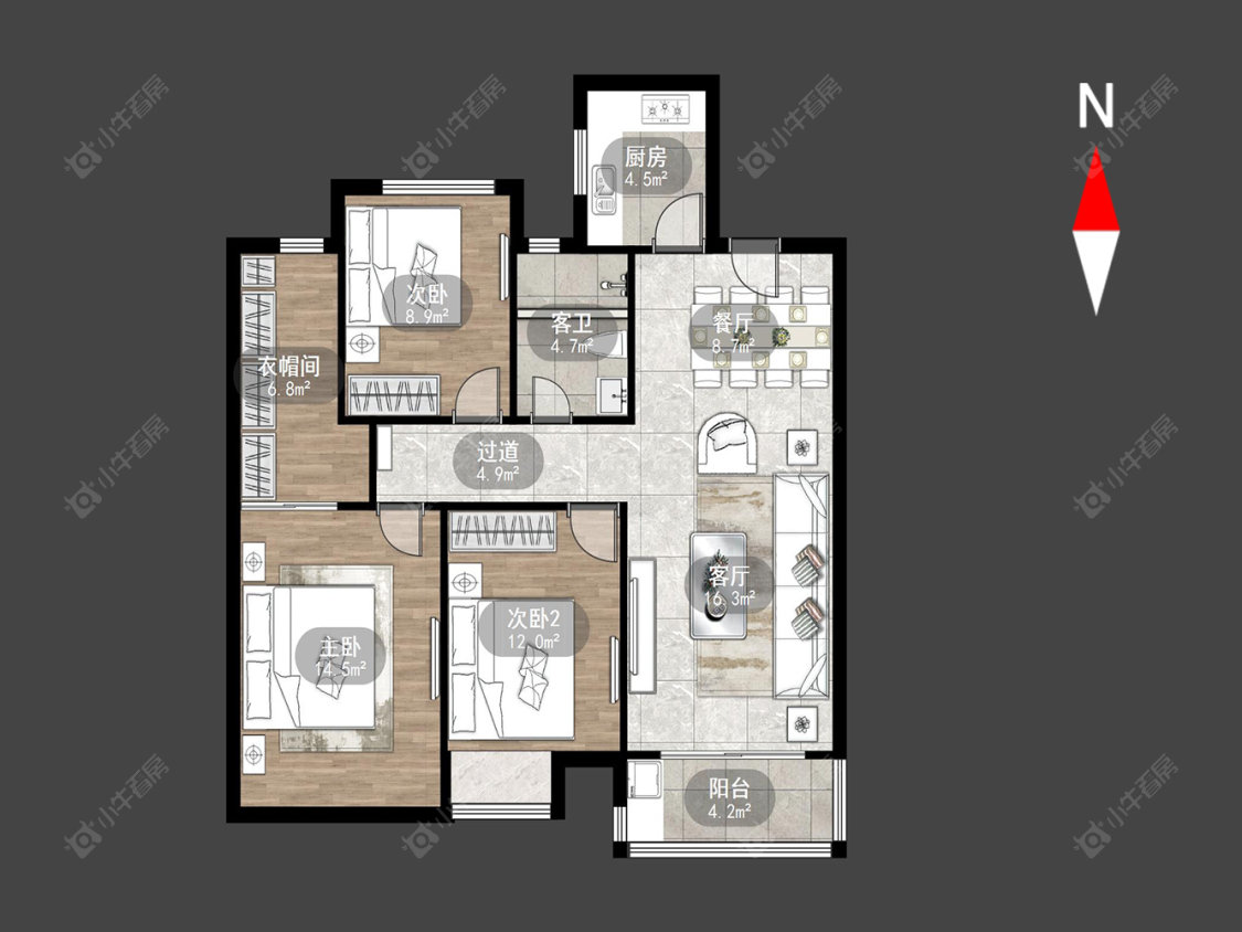 常州中海龙城花园西区在售二手房源户型图_小牛看房