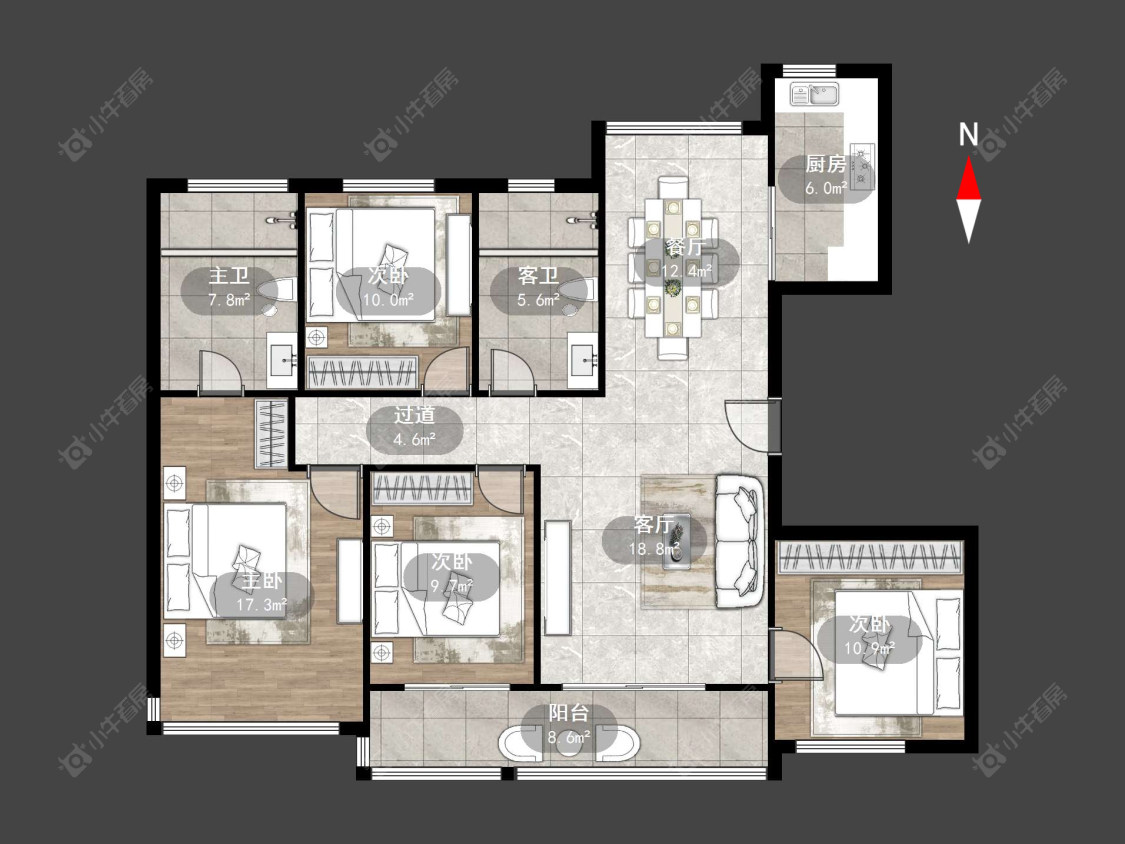 常州万达光语未来一期在售二手房源户型图_小牛看房